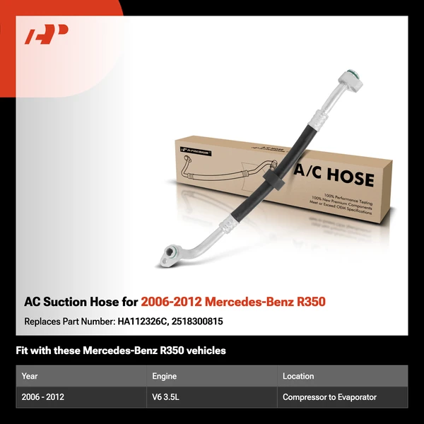 AC Suction Hose for 2006-2012 Mercedes-Benz R350