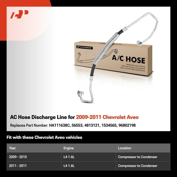 AC Hose Discharge Line for 2009-2011 Chevrolet Aveo