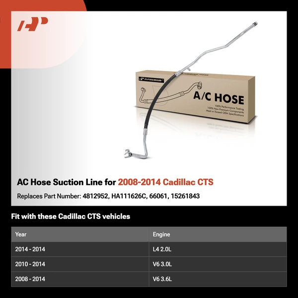 AC Hose Suction Line for 2008-2014 Cadillac CTS