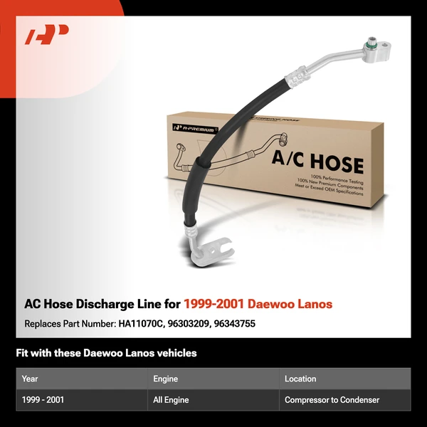 AC Hose Discharge Line for 1999-2001 Daewoo Lanos