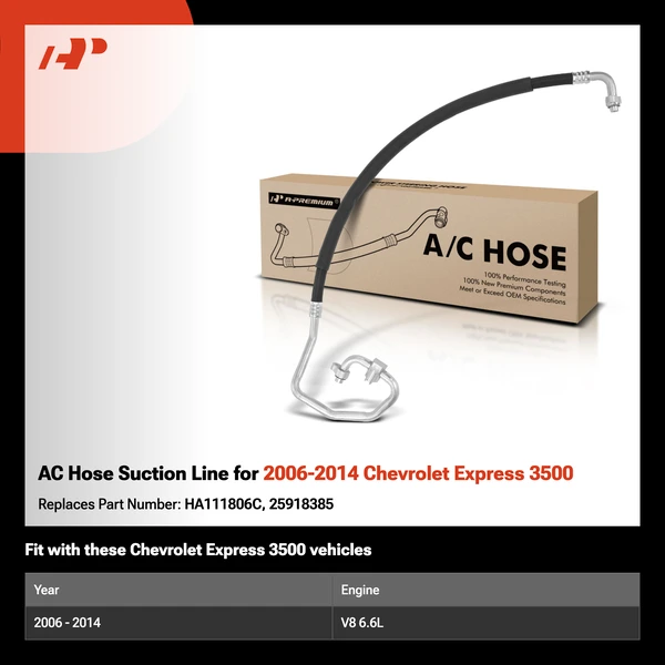 AC Hose Suction Line for 2006-2014 Chevrolet Express 3500