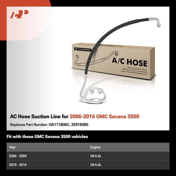 AC Hose Suction Line for 2006-2016 GMC Savana 3500