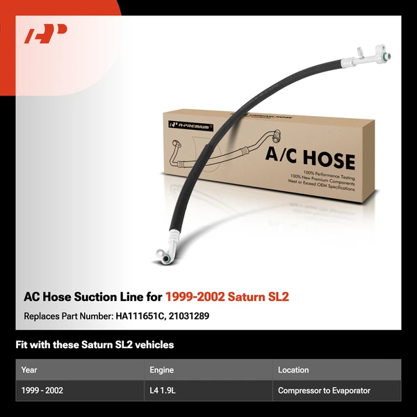 AC Hose Suction Line for 1999-2002 Saturn SL2