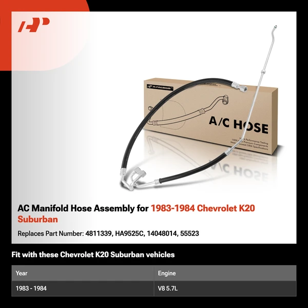 AC Manifold Hose Assembly for 1983-1984 Chevrolet K20 Suburban