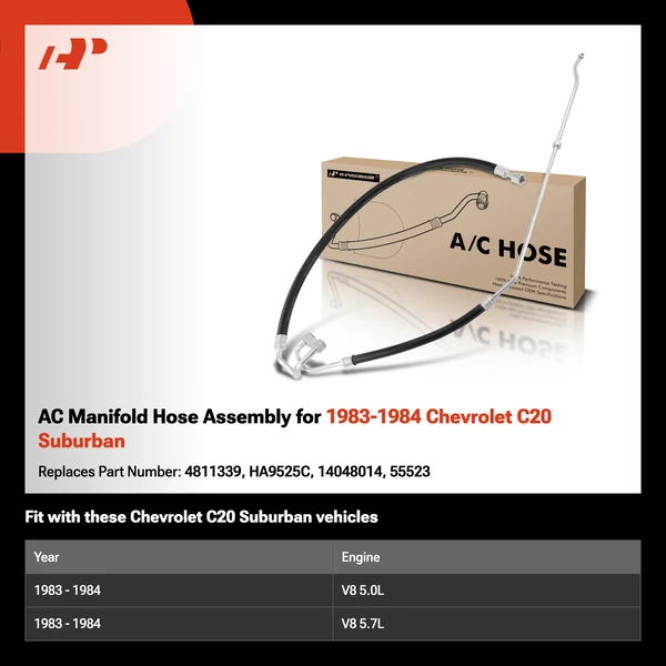 AC Manifold Hose Assembly for 1983-1984 Chevrolet C20 Suburban