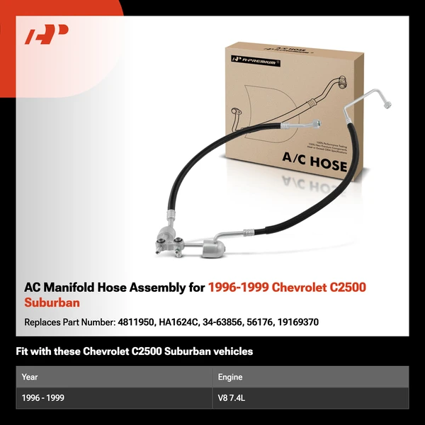 AC Manifold Hose Assembly for 1996-1999 Chevrolet C2500 Suburban