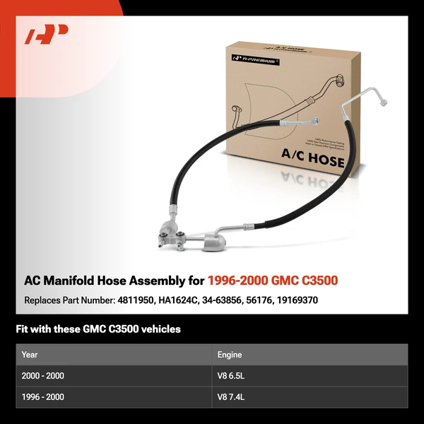 AC Manifold Hose Assembly for 1996-2000 GMC C3500