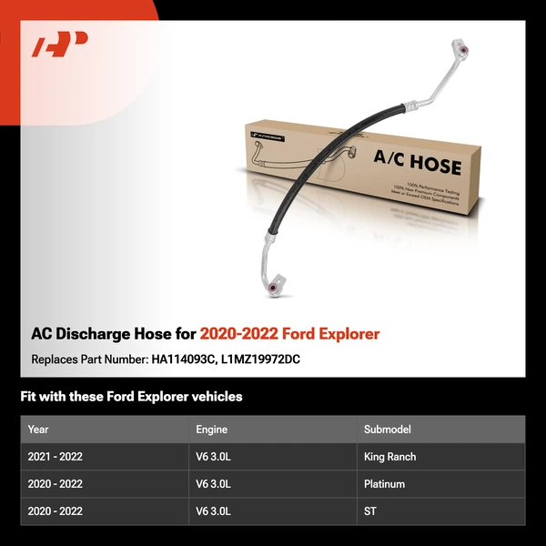 AC Discharge Hose for 2020-2022 Ford Explorer