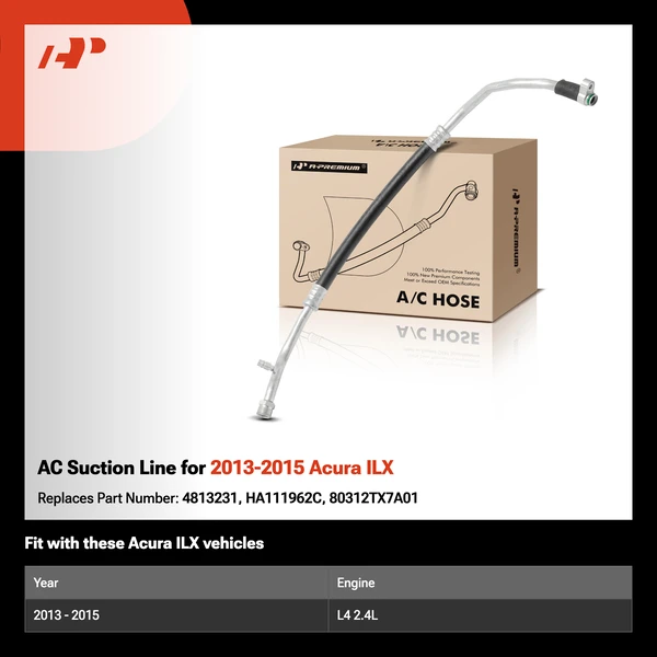 AC Suction Line for 2013-2015 Acura ILX