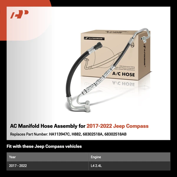 AC Manifold Hose Assembly for 2017-2022 Jeep Compass