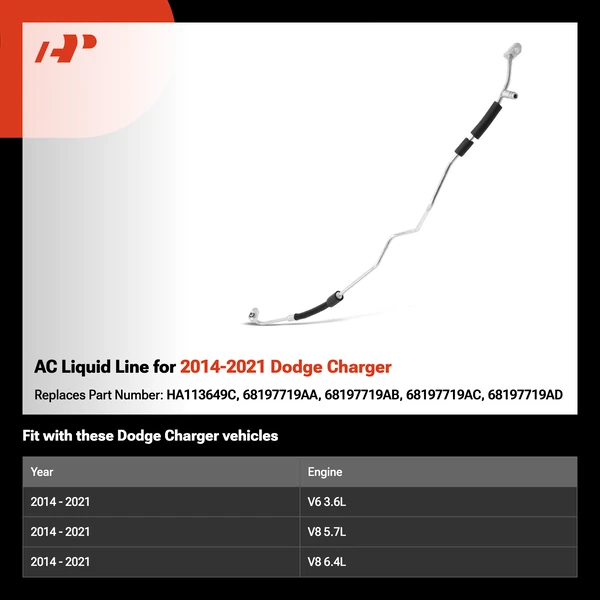 AC Liquid Line for 2014-2021 Dodge Charger