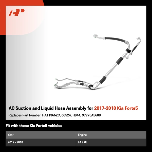AC Suction and Liquid Hose Assembly for 2017-2018 Kia Forte5