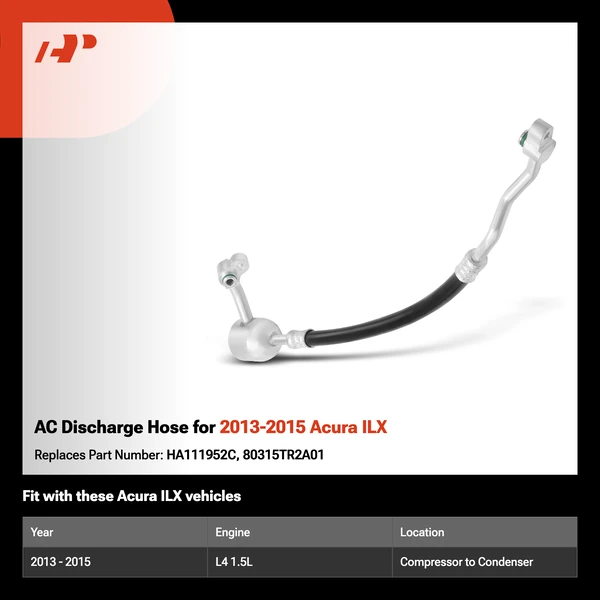 AC Discharge Hose for 2013-2015 Acura ILX