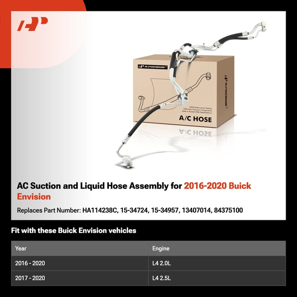 AC Suction and Liquid Hose Assembly for 2016-2020 Buick Envision