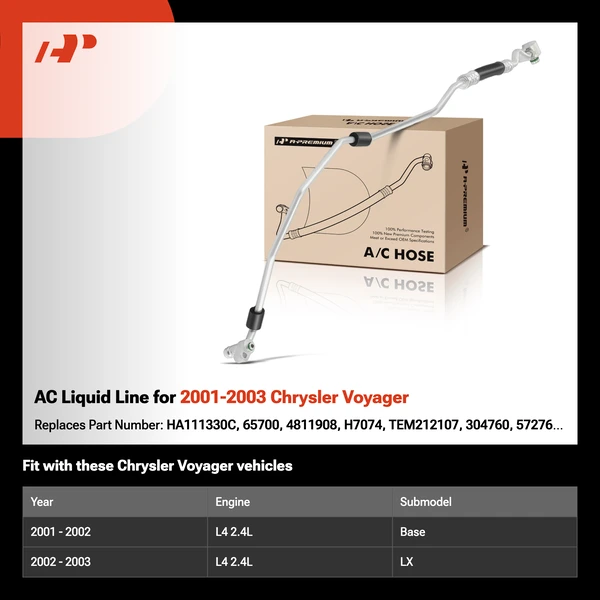 AC Liquid Line for 2001-2003 Chrysler Voyager