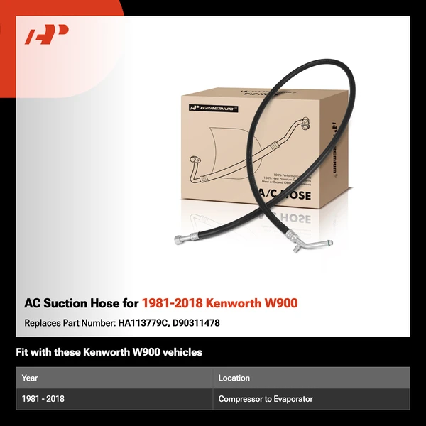 AC Suction Hose for 1981-2018 Kenworth W900