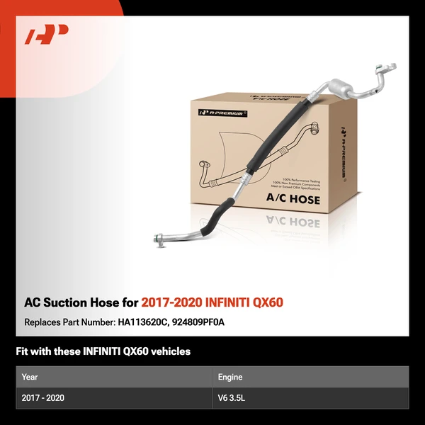 AC Suction Hose for 2017-2020 INFINITI QX60