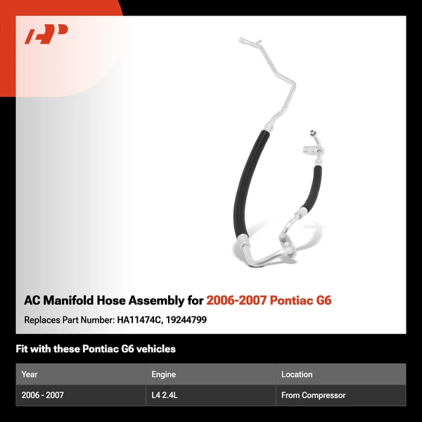 AC Manifold Hose Assembly for 2006-2007 Pontiac G6