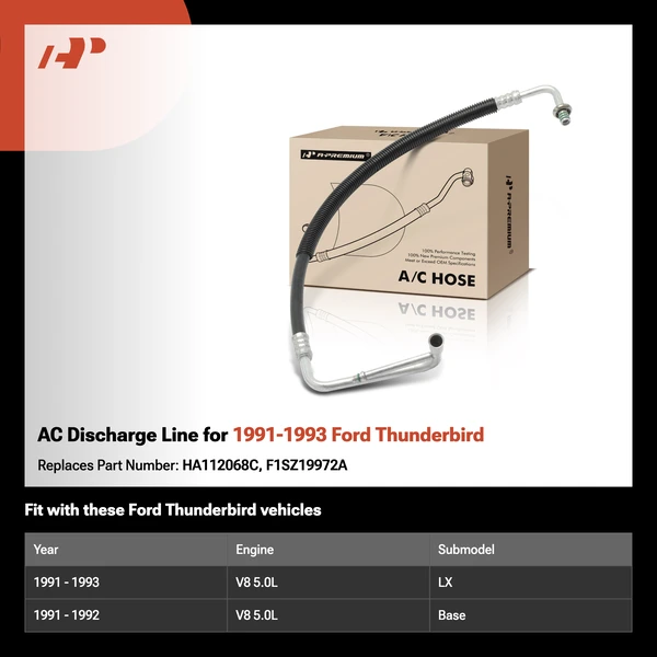 AC Discharge Line for 1991-1993 Ford Thunderbird