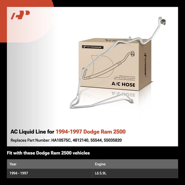 AC Liquid Line for 1994-1997 Dodge Ram 2500
