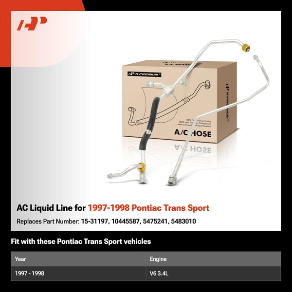 AC Liquid Line for 1997-1998 Pontiac Trans Sport