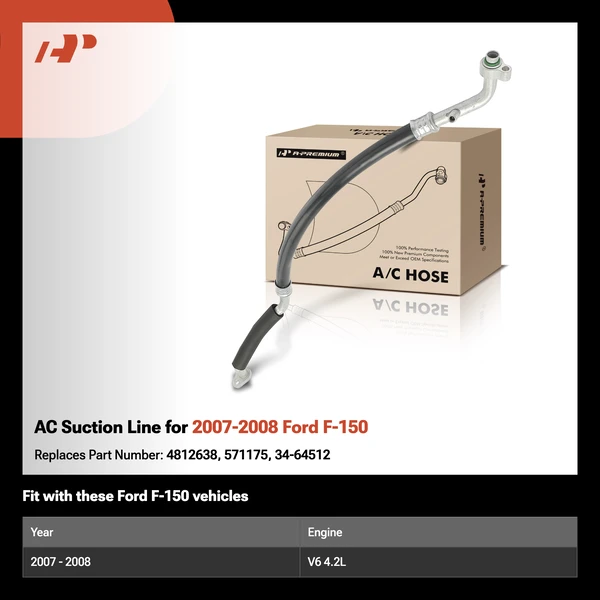 AC Suction Line for 2007-2008 Ford F-150