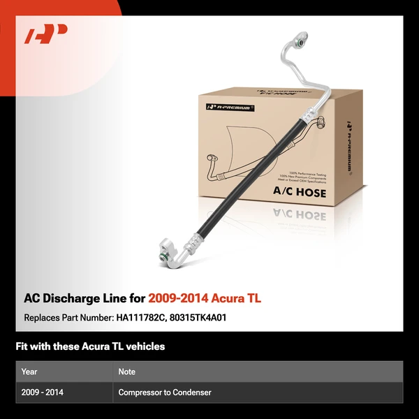 AC Discharge Line for 2009-2014 Acura TL