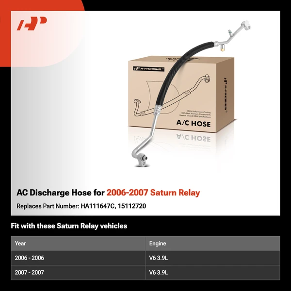 AC Discharge Hose for 2006-2007 Saturn Relay