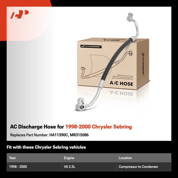 AC Discharge Hose for 1998-2000 Chrysler Sebring