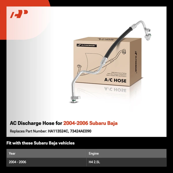 AC Discharge Hose for 2004-2006 Subaru Baja