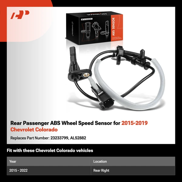Rear Passenger ABS Wheel Speed Sensor for 2015-2019 Chevrolet Colorado