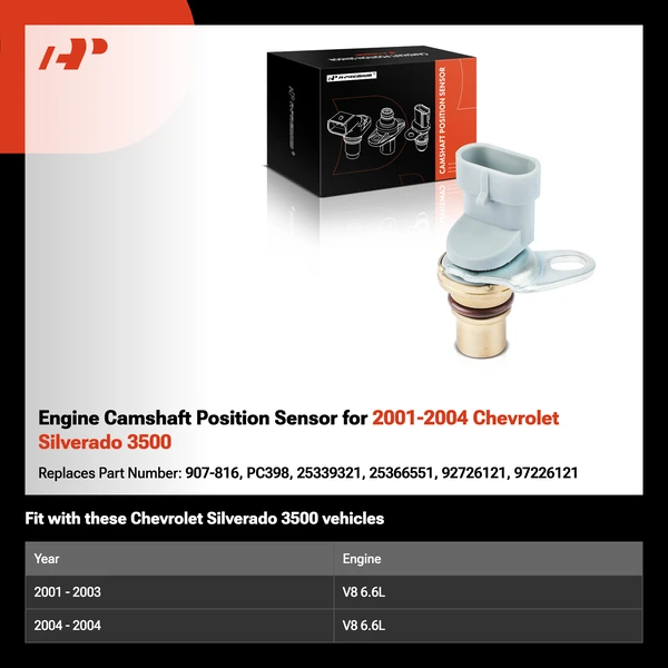Engine Camshaft Position Sensor for 2001-2004 Chevrolet Silverado 3500