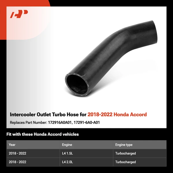 Intercooler Outlet Turbo Hose for 2018-2022 Honda Accord