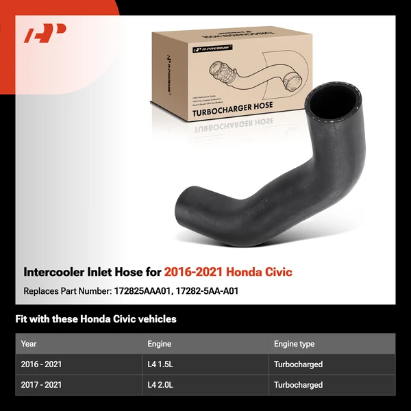 Intercooler Inlet Hose for 2016-2021 Honda Civic