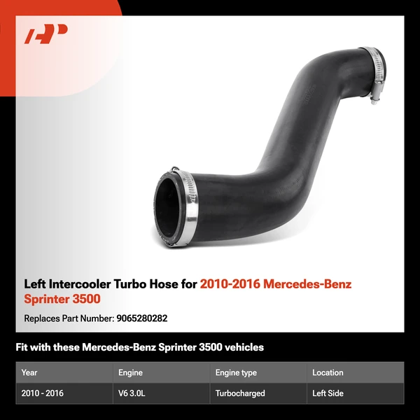 Left Intercooler Turbo Hose for 2010-2016 Mercedes-Benz Sprinter 3500