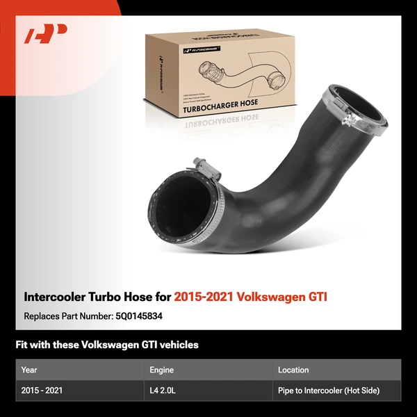 Intercooler Turbo Hose for 2015-2021 Volkswagen GTI