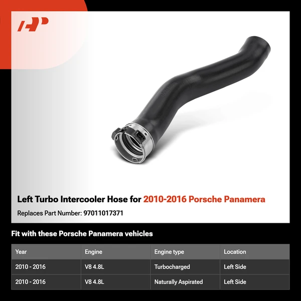 Left Turbo Intercooler Hose for 2010-2016 Porsche Panamera