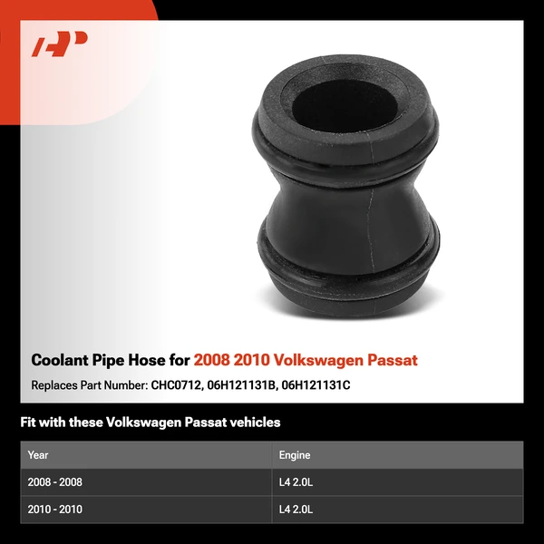 Coolant Pipe Hose for 2008 2010 Volkswagen Passat