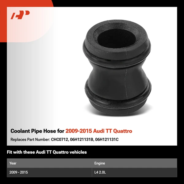 Coolant Pipe Hose for 2009-2015 Audi TT Quattro
