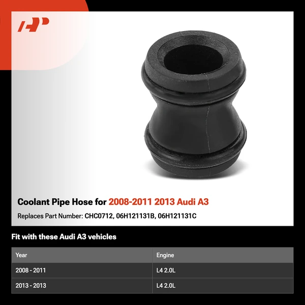 Coolant Pipe Hose for 2008-2011 2013 Audi A3