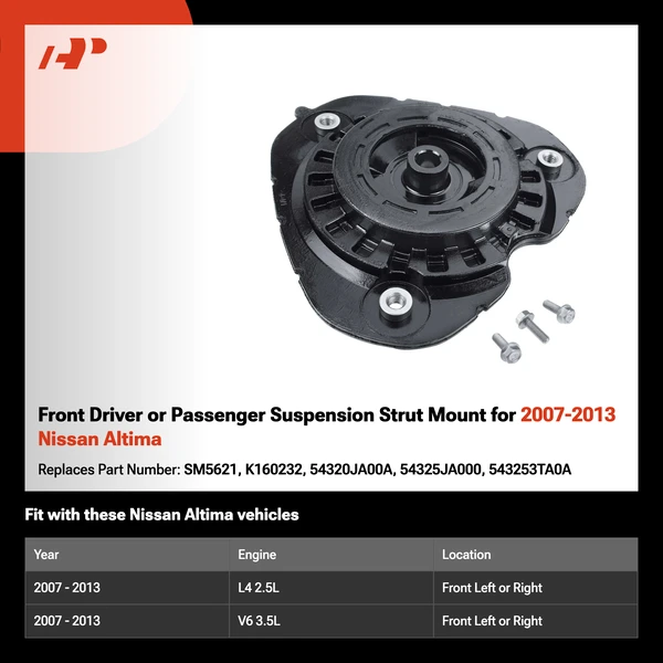 Front Driver or Passenger Suspension Strut Mount for 2007-2013 Nissan Altima