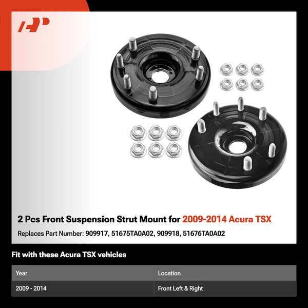 2 Pcs Front Suspension Strut Mount for 2009-2014 Acura TSX