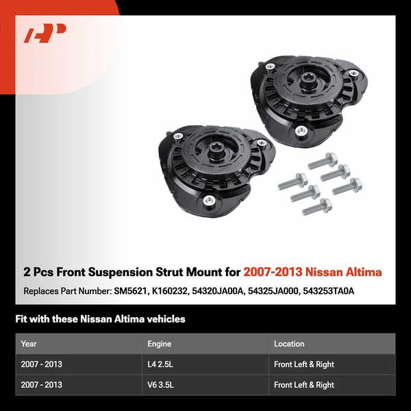 2 Pcs Front Suspension Strut Mount for 2007-2013 Nissan Altima