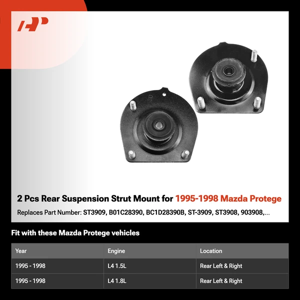 2 Pcs Rear Suspension Strut Mount for 1995-1998 Mazda Protege