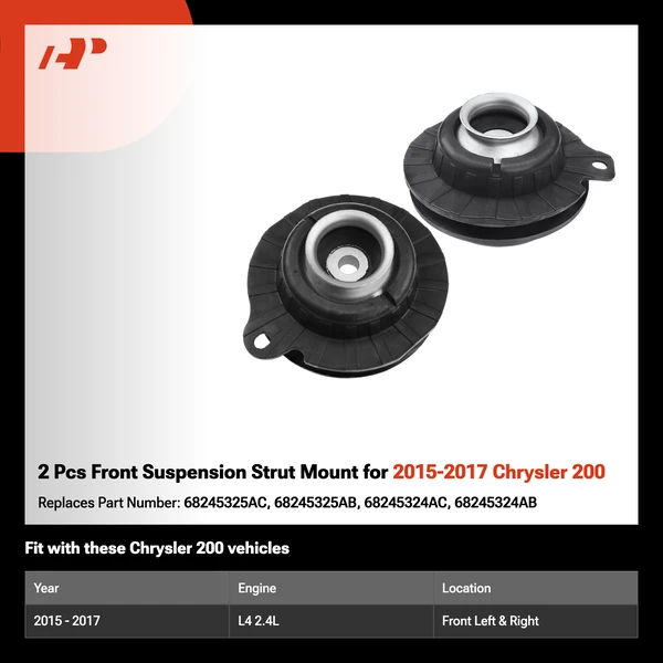 2 Pcs Front Suspension Strut Mount for 2015-2017 Chrysler 200
