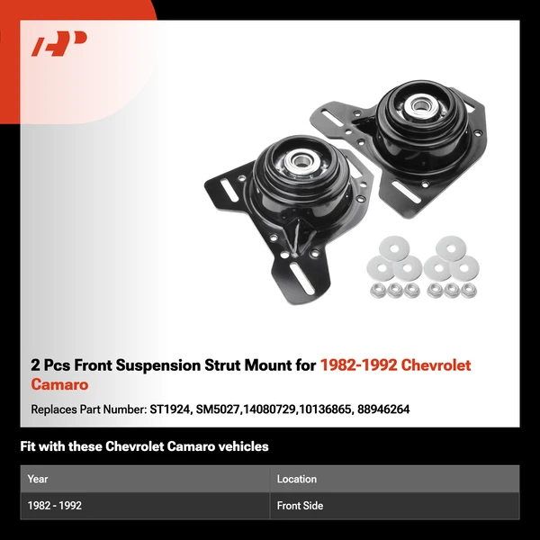 2 Pcs Front Suspension Strut Mount for 1982-1992 Chevrolet Camaro