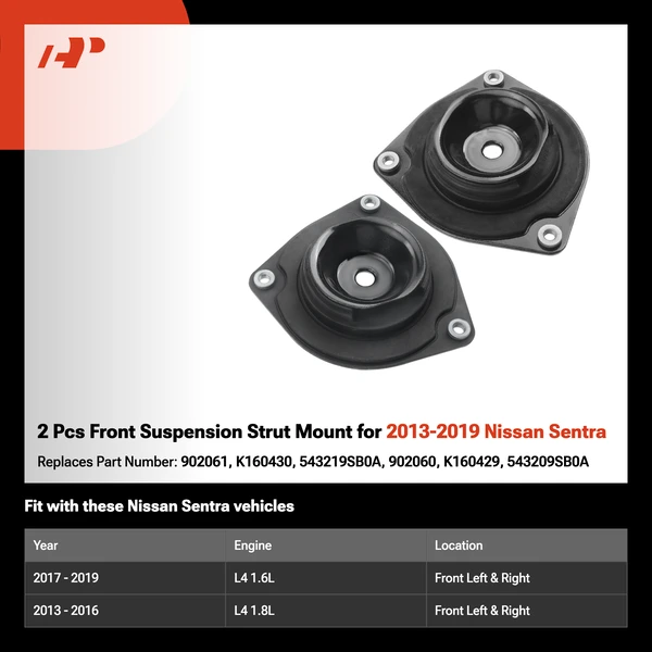 2 Pcs Front Suspension Strut Mount for 2013-2019 Nissan Sentra