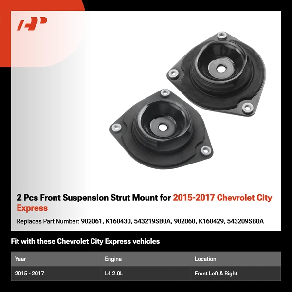 2 Pcs Front Suspension Strut Mount for 2015-2017 Chevrolet City Express
