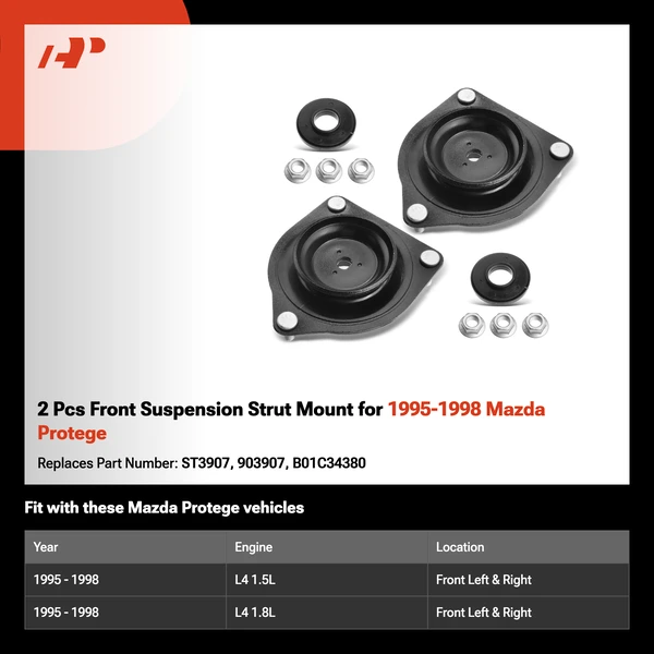 2 Pcs Front Suspension Strut Mount for 1995-1998 Mazda Protege