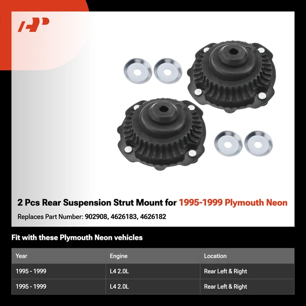 2 Pcs Rear Suspension Strut Mount for 1995-1999 Plymouth Neon